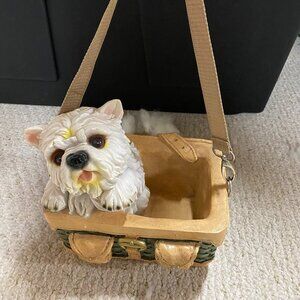 West Highland white Terrier Dog Basket Planter Decorative dog-themed basket